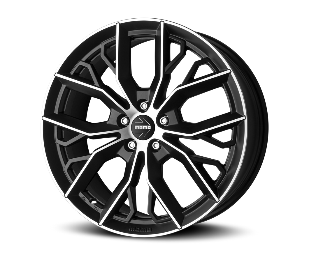 MOMO Road Wheels Massimo 18x8 - 5x114.3 BP +40 Offset - Matte Black Diamond Cut