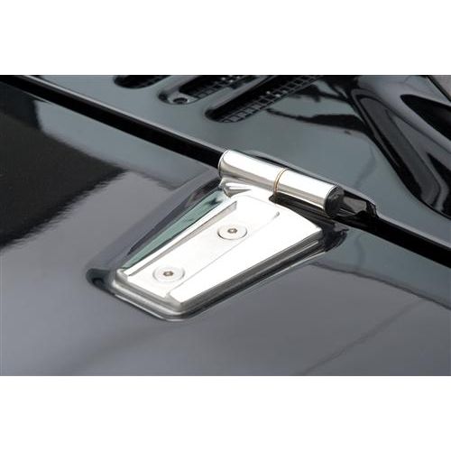 Smittybilt COMPLETE HOOD KIT INCLUDES; HOOD HINGES FOOTMAN AND 2 PIECE RUBBER BUMPER COVERS - BLACK JEEP 07-18 WRANGLER (JK) 7680
